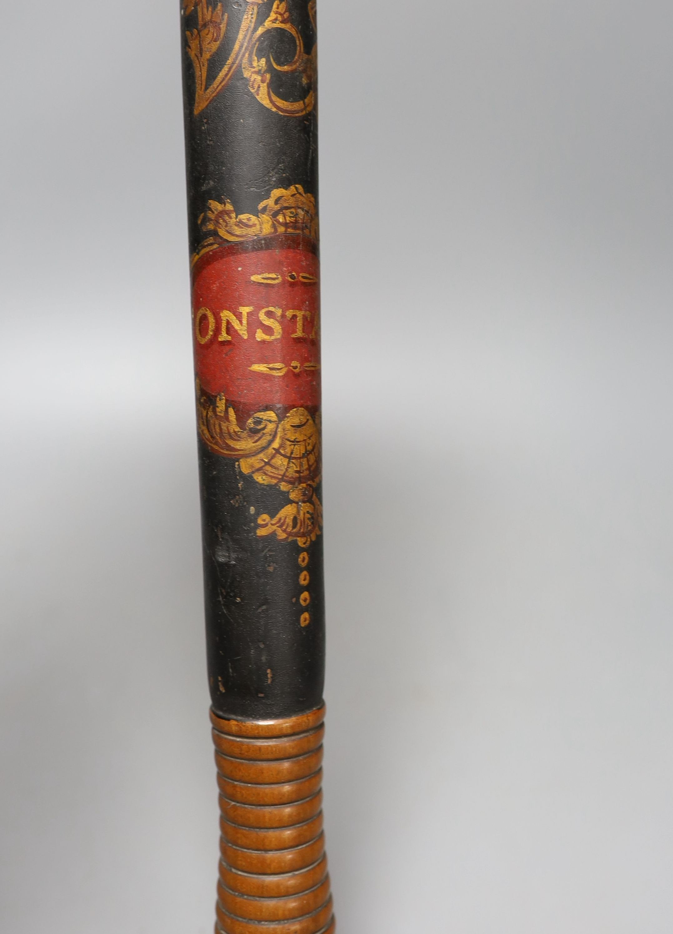 A Victorian painted Constable’s truncheon, 46cm